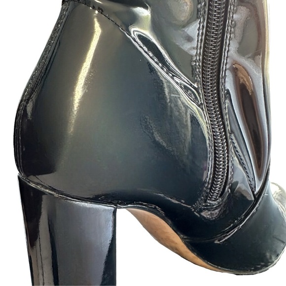 ALDO BLOCK HEEL  PLATFORM BOOTS PATENT PUMPS WOMENS SIZE 7 BLACK - Picture 4 of 16